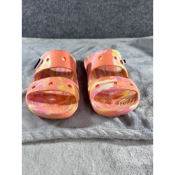 Crocs womens 6 sandels pink -yellow-orange open toe - Picture 6 of 16
